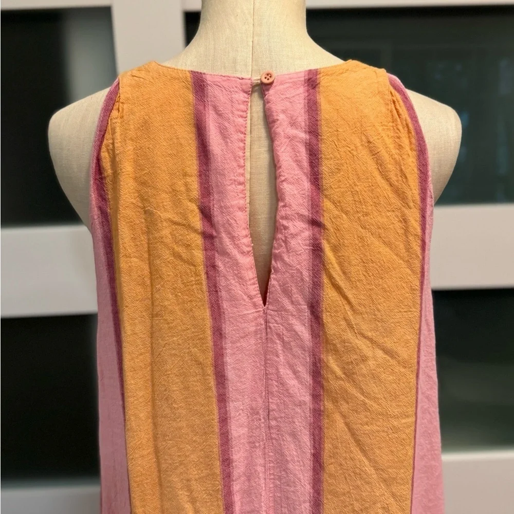 DEVOTON TWINS Maxi OS waistless sleeveless pink and orange sorbet summer dress